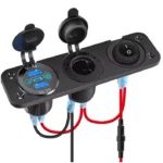 Автомобільна зарядка подвійна USB QC3.0 PD розетка панель розеток. Гніздо прикурювача з кнопкою