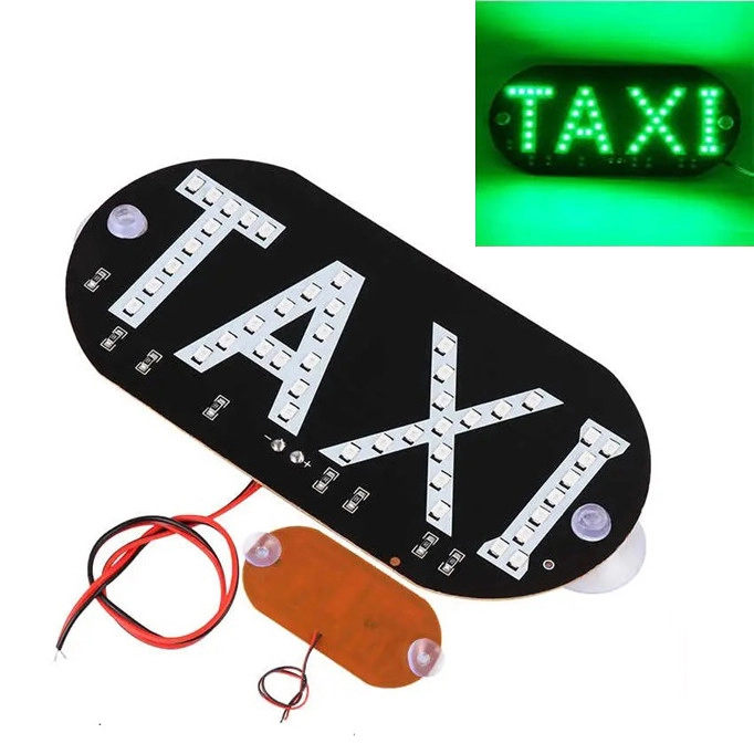 7106236014_tablichka-taxi-svitlodiodna Табличка TAXI світлодіодна Зелена - Зображення 1