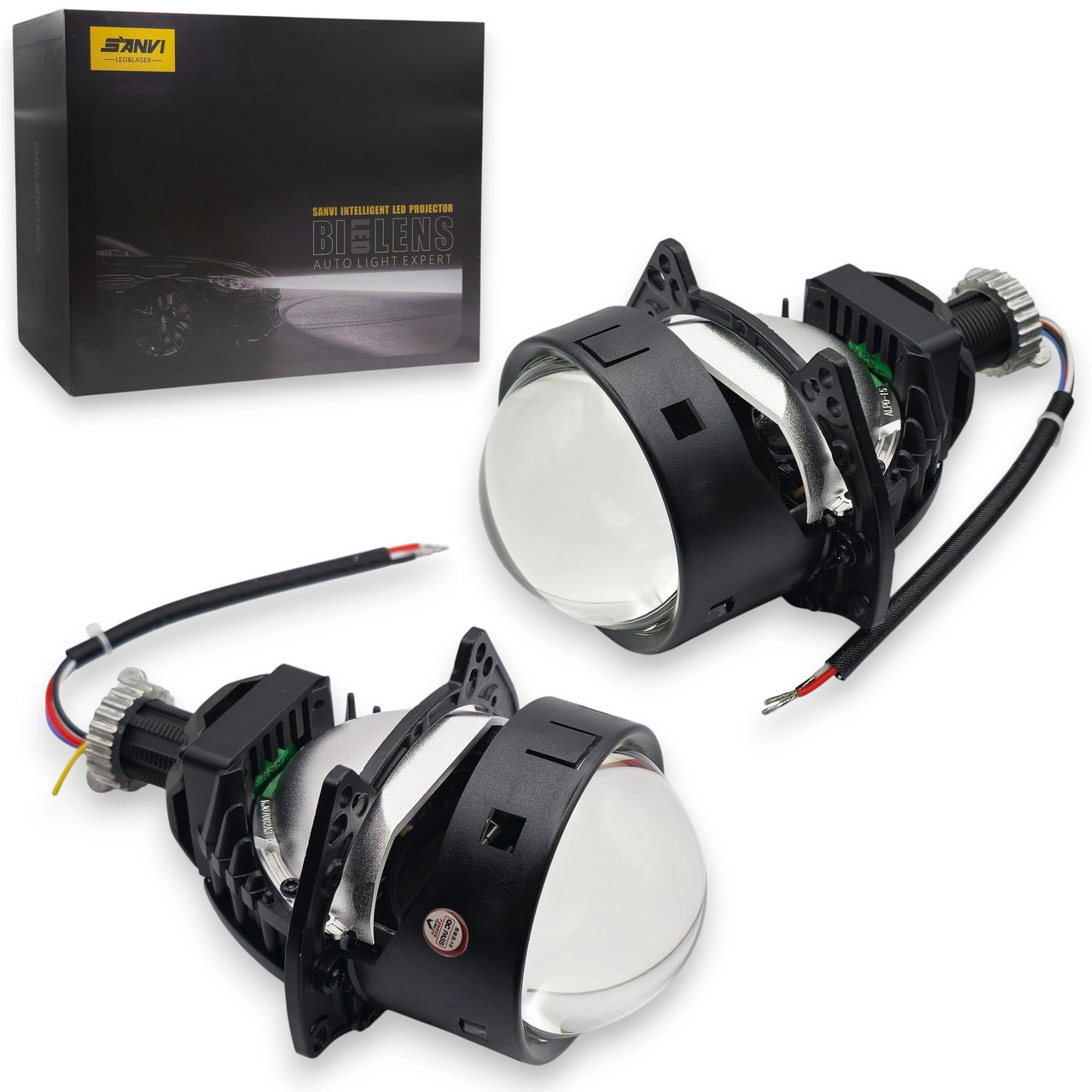 7127163155_komplekt-linz-3 Комплект лінз 3 дюйми Bi Led лінзи 3000–8000K 54/61W 12V Dual Color APP Контроль температури світла Android/iOS - Зображення 1