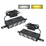Двоколірні світлодіодні додаткові фари 4 LED Lens 9-32V 120W Ближне Дальне Білий Жовтий