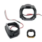 Маска для лінз чорна LED Angel Eyes 1,5/1,8 дюйма з світлодіодними Жовтими ангельськими очима комплект