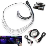 Світлодіодна контурна підсвітка RGB для салону автомобіля, декоративна підсвітка торпеди 75см*4+110 см*1 Керування з телефону