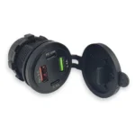 Автомобільна зарядка чотири порти QC 2.4А 60W TYPE-C та Dual USB, вольтметр Синя швидка зарядка 12/24 V - Зображення 5