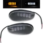 Двоколірні Led ПТФ протитуманні фари Daewoo Lanos Sens. Діодні ПТФ 5 лінз 50W. Скло знімне. МЕТАЛ - Зображення 5