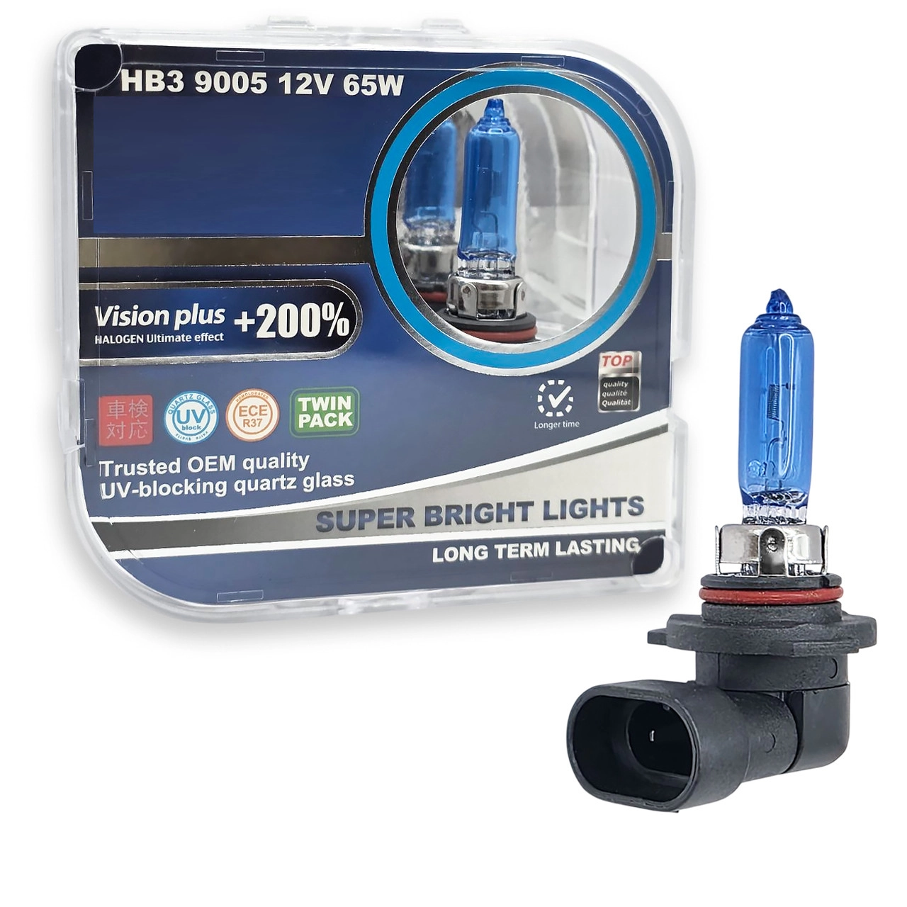 7453520925_komplekt-galogenovih-lamp Комплект галогенових ламп 9005 HB3 12V 65W P20d VISION PLUS+200% (пластик 2шт) - Зображення 1