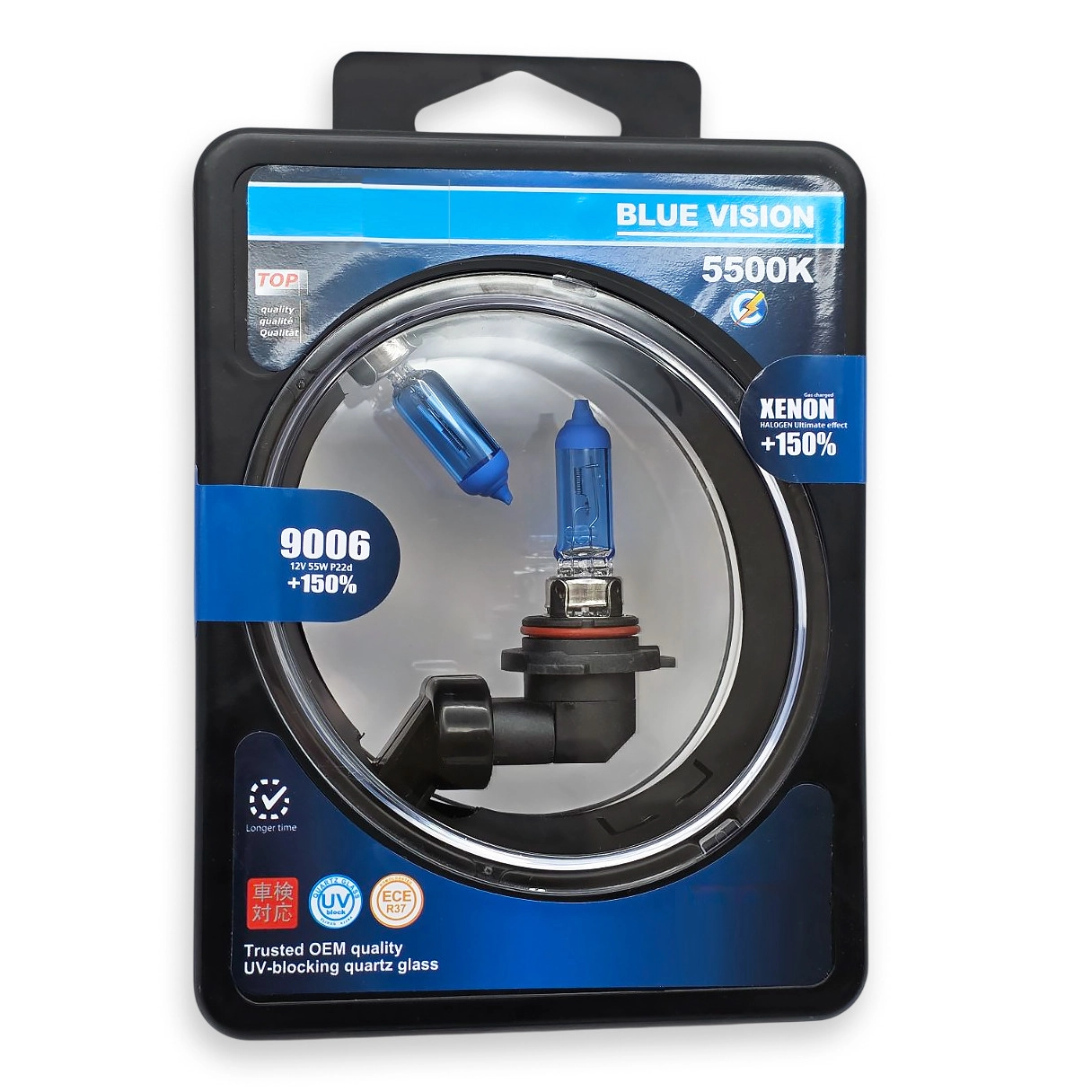 7458419698_komplekt-galogenovih-lamp Комплект галогенових ламп HB4 9006 12V 55W BLUEVISION+150% (пластиковий бокс 2шт) - Зображення 1