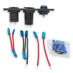 Автомобільний зарядний пристрій 1USB + 2Type-C, подвійна розетка прикурювача 12V/24V, панель з кнопкою та синьою підсвіткою - Зображення 6