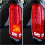 Жовті повороти в червоному ліхтарі Cadillac SRX 7440 T20 W21W W3x16d 80W CREE Жовта canbus для сертифікації