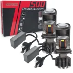 Светодиодні Bi-LED линзи T500 H4 150W 16000Lm 5000K, комплект 2 шт.