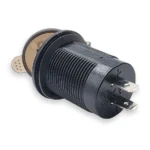 Автомобільна зарядка 12V-24V 2xUSB 2.1A з вольтметром синім, врізна, з кришкою - Зображення 5