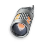 Світлодіодна лампа Т10 (W5W) 9 SMD 3030 12V з лінзою Жовта - Зображення 2