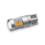 Світлодіодна лампа Т10 (W5W) 9 SMD 3030 12V з лінзою Жовта - Зображення 3
