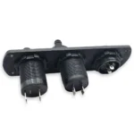 Автомобільна панель розеток з подвійним USB, гніздом прикурювача, вольтметром, червоним підсвічуванням та кнопкою - Зображення 3