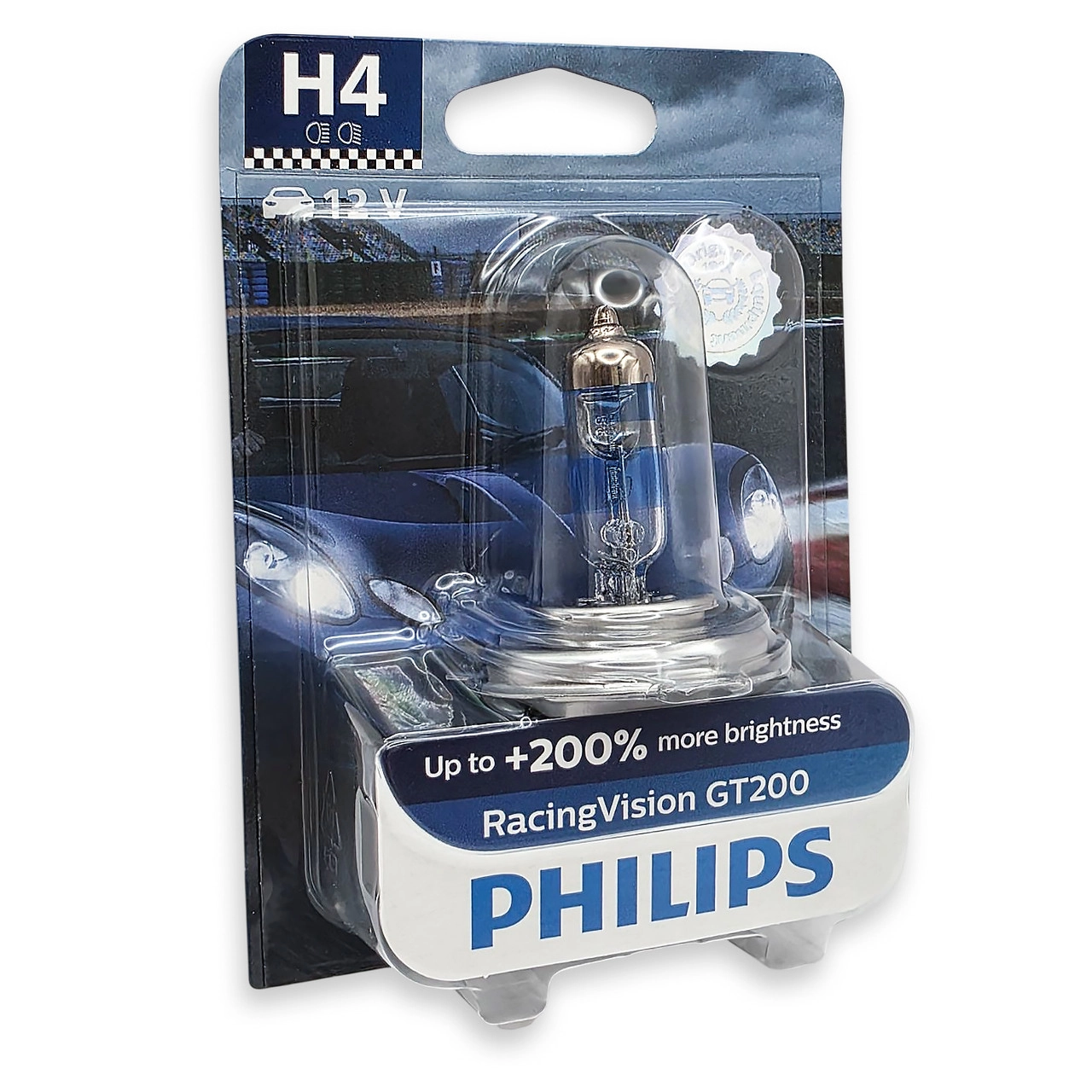 7545827415_galagenna-lampa-philips Галагенна лампа PHILIPS 12342RGTB1 H4 12V 60/55W RacingVision GT200 +200% B1 - Зображення 1