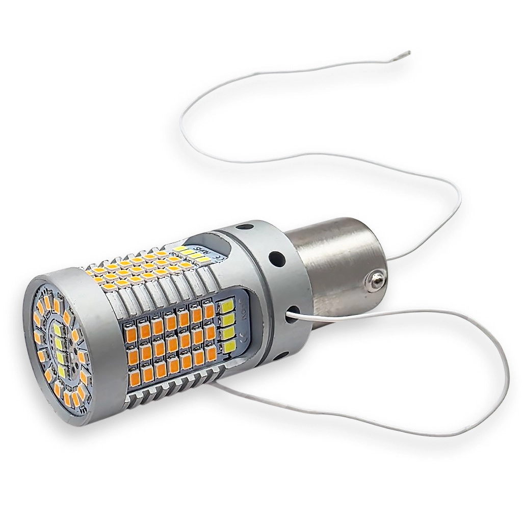 7557070987_svitlodiodna-lampa-1156 Світлодіодна лампа 1156 BA15s P21W 119SMD 2016 обманка 12 V Біла Жовта (Двоколірна) дхо поворот - Зображення 1