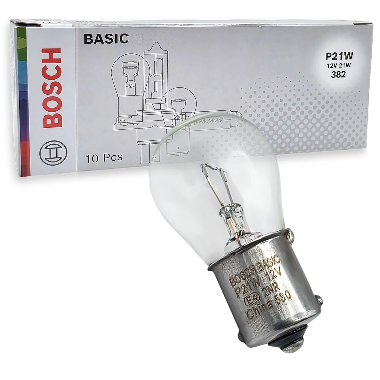 7577813940_avtomobilna-lampa-bosch Автомобільна лампа BOSCH P21W 12V №382 (1987302811) - Зображення 1