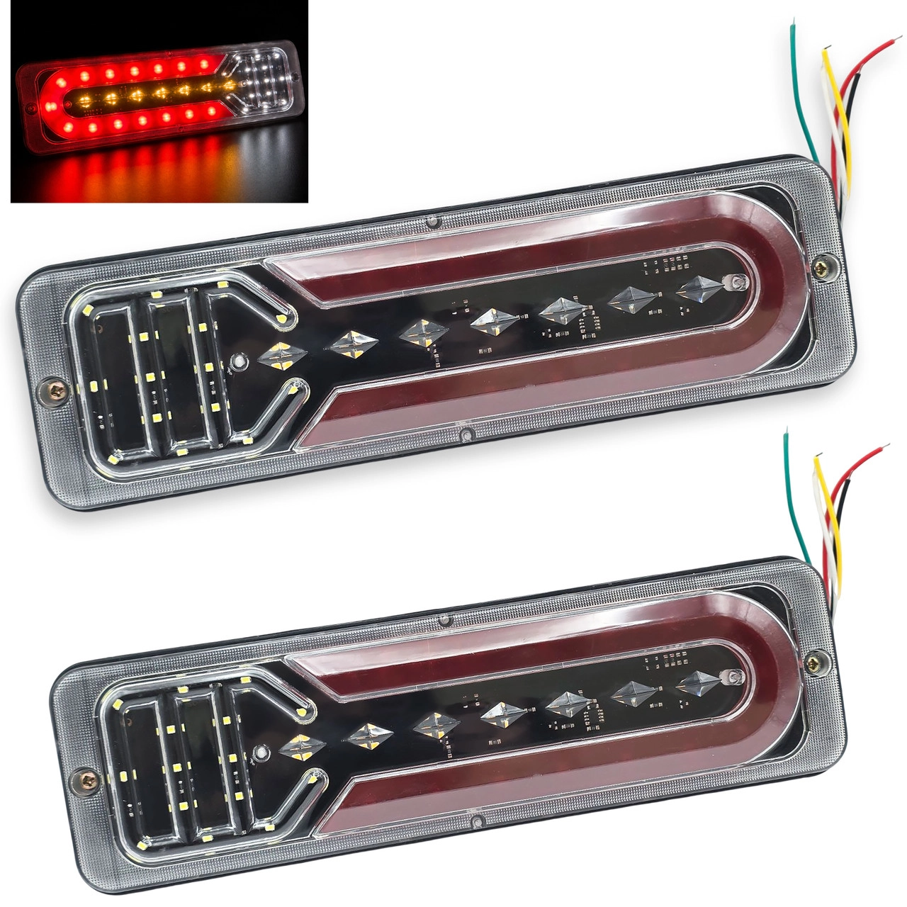 7578180889_stop-signal-tl-ka-111 Стоп сигнал TL-KA-111 (12/24) задній діодний Жовте/Червоне та біле світло (комплект 2шт) - Зображення 1