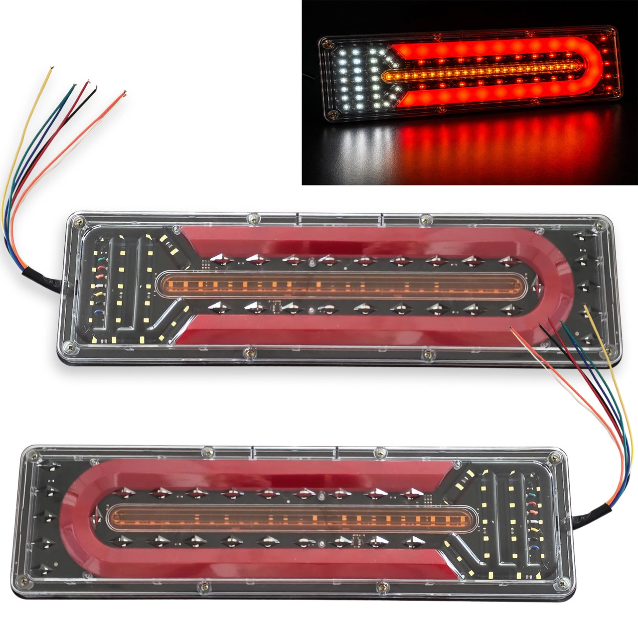 7581024992_stop-signal-ttl-ka-095 Стоп сигнал TTL-KA-095 (12/24) задній діодний Жовте/Червоне та біле світло (комплект 2шт) - Зображення 1