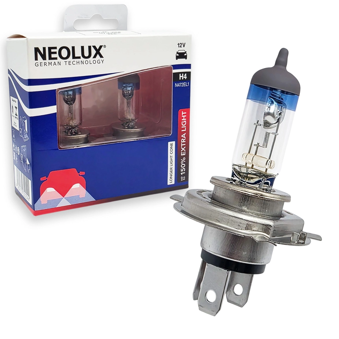 7584765439_avtomobilna-lampa-h4 Автомобільна лампа H4 NEOLUX 12V 55/60W P43t +150% Duo Box - Зображення 1