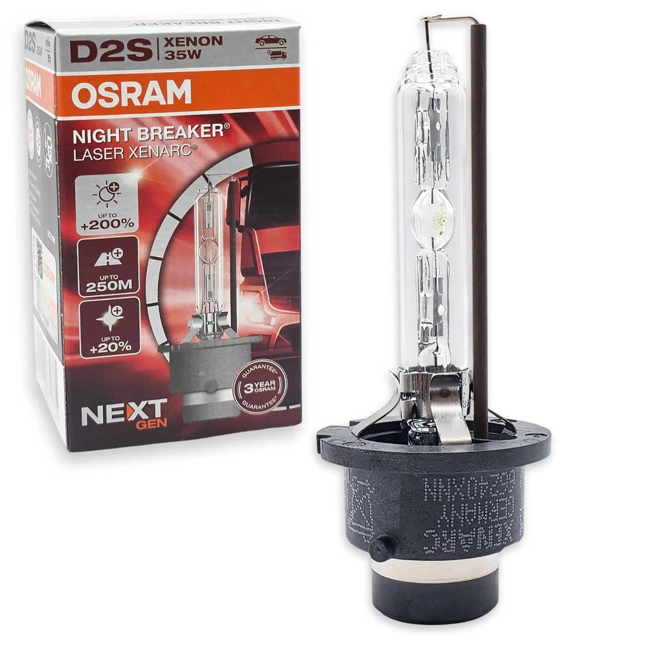 7616655347_ksenonova-lampa-osram Ксенонова лампа OSRAM XENARC NIGHT BREAKER LASER D2S 35W P32d-2 +200% (66240XNN), 1 шт. - Зображення 1