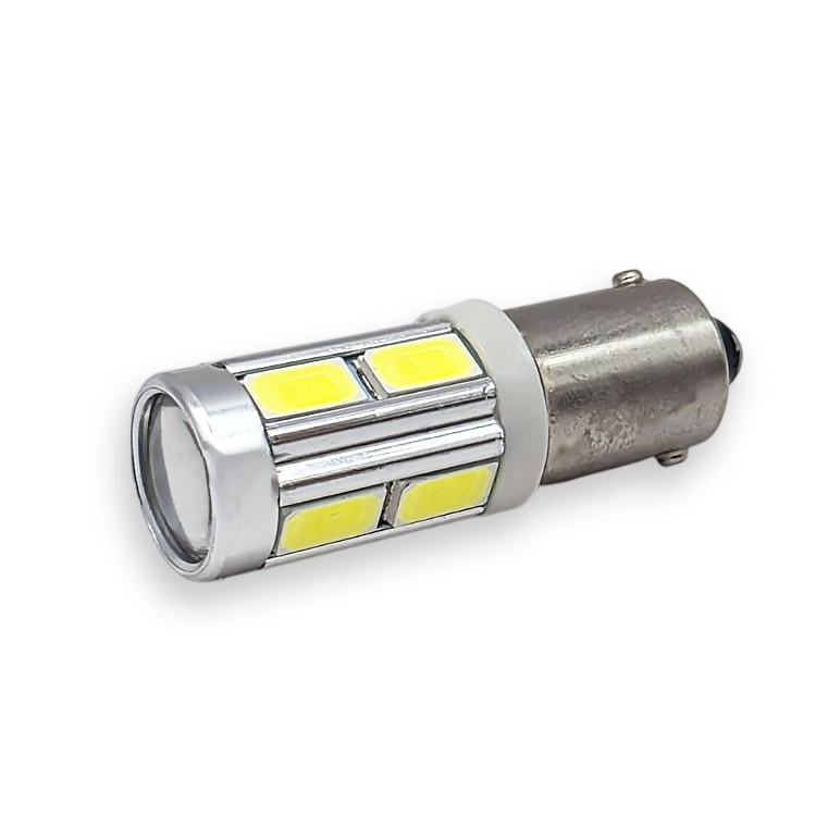 7617820845_svitlodiodna-avtomobilna-lampa Світлодіодна автомобільна лампа T4W (BA9S) 12-24V 8SMD 5630 + 1 CREE CANBUS з лінзою, біла, 1 шт. - Зображення 1