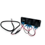 Врізна автомобільна панель розеток 3-в-1 USB QC 3.0 + Type-C PD з прикурювачем та кнопкою Автомобыльна зярядка - Зображення 2