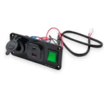 Врізна автомобільна панель розеток 3-в-1 USB QC 3.0 + Type-C PD з прикурювачем та кнопкою Автомобыльна зярядка - Зображення 3