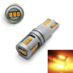 Світлодіодна лампа Т10 W5W 15SMD 2016 12-24V з обманкою Canbus біполярна Жовте світло