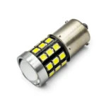 Світлодіодна лампа з цоколем 1156 BA15s P21W 33SMD 2835 12V Білє світло з лінзою та обманкою - Зображення 4