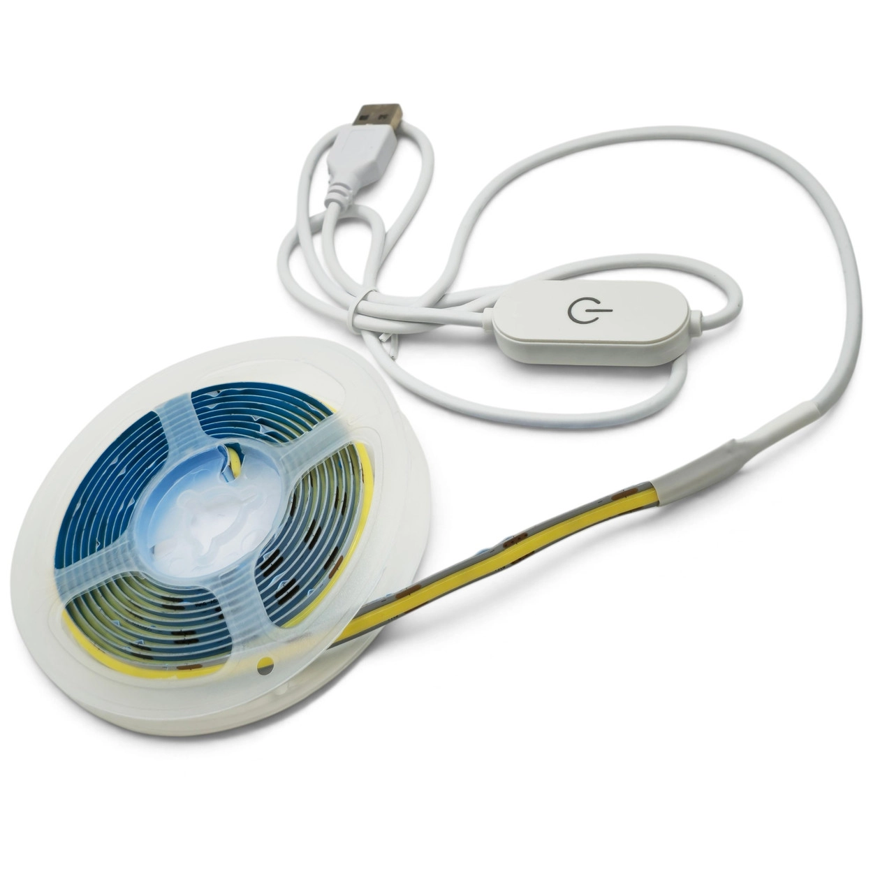 7732119474_svitlodiodna-strichka-cob Світлодіодна стрічка COB 5V LED USB світильник із вимикачем і регулюванням яскравості 2 метри Холодний Білий - Зображення 1