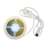 Світлодіодна стрічка COB 5V LED USB світильник із вимикачем і регулюванням яскравості 2 метри Холодний Білий - Зображення 3
