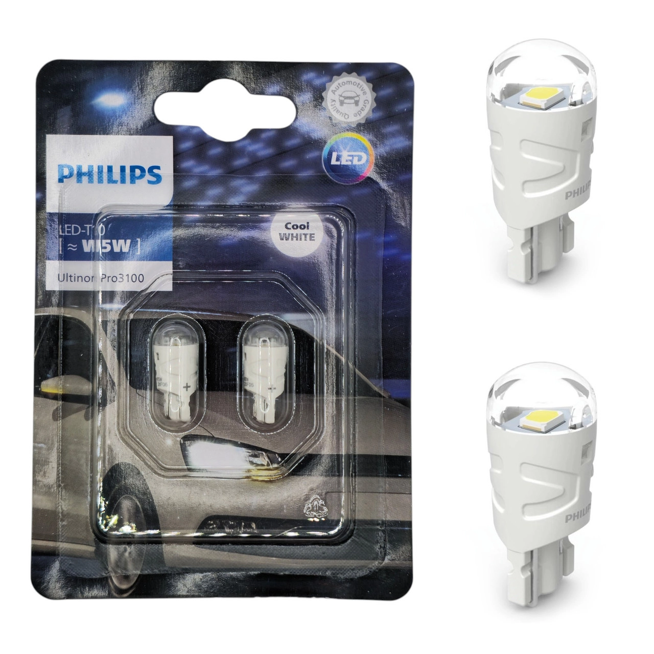 7735568960_komplekt-svitlodiodnih-lamp Комплект світлодіодних ламп PHILIPS W5W T10 LED ULTINON PRO3100 W5W T10 6500K LUM11961CU31B2 - Зображення 1