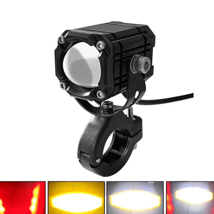 7735620755_svitlodiodna-trikolirna-protitumanna Світлодіодна триколірна протитуманна фара Moto LED Mini для мотоцикла скутера 20W Білий Жовтий Червоний - Зображення 1