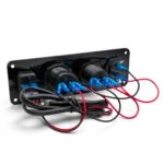Врізна автомобільна панель розеток зарядок із Вольтметром 4 в 1 Type-C PD + USB-A QC 3.0 з прикурювачем і кнопкою - Зображення 5