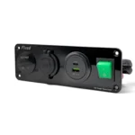Врізна автомобільна панель розеток зарядок із Вольтметром 4 в 1 Type-C PD + USB-A QC 3.0 з прикурювачем і кнопкою - Зображення 4