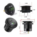Врізна автомобільна панель розеток зарядок із Вольтметром 4 в 1 Type-C PD + USB-A QC 3.0 з прикурювачем і кнопкою - Зображення 7