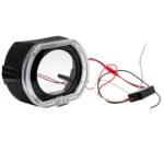 Маска для лінз 2.5" BMW Sport Black з LED ангельськими очками DRL + Габарити з пригасанням
